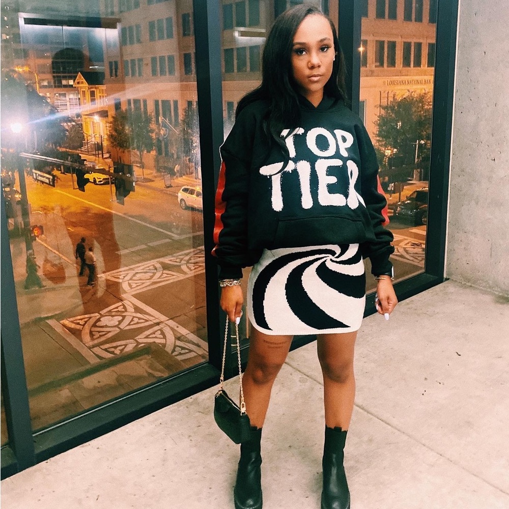 Geometric B&W Skirt